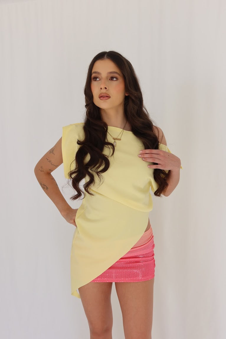 Avay Off shoulder T - Lemon (Pre Order)