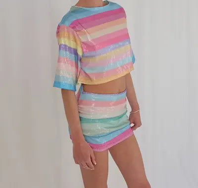Sherbet Blue Mini Skirt (Ready to ship)