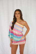 Sherbet Blue- Beaded drape Top